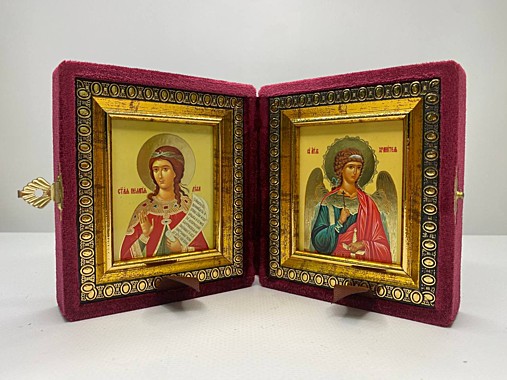 Складень Бархатный с Иконами 