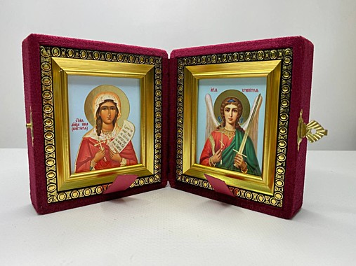 Складень Бархатный с Иконами 