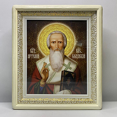 Икона в деревянной раме Святитель Артемий Солунский